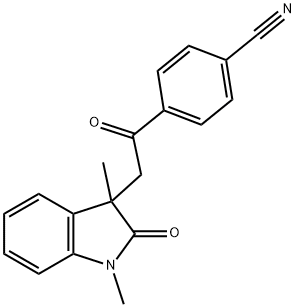 4-(2-(1,3-Dimethyl-2-oxoindolin-3-yl)acetyl)benzonitrile Structure