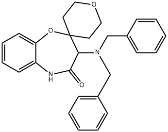 3-(Dibenzylamino)-2'',3'',5'',6''-tetrahydro-3H-spiro[benzo[b][1,4]oxazepine-2,4''-pyran]-4(5H)-one Structure