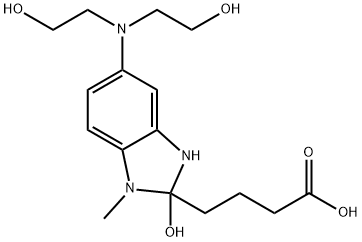1H-Benzimidazole-2-butanoic acid, 5-[bis(2-hydroxyethyl)amino]-2,3-dihydro-2-hydroxy-1-methyl- Structure