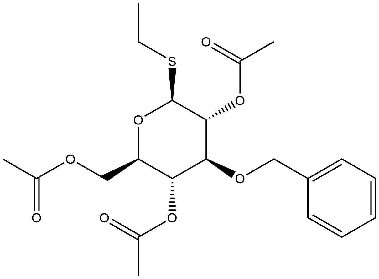 Ethyl 2,4,6-tri-O-acetyl-3-O-benzyl-1-thio-β-D-glucopyranoside Structure