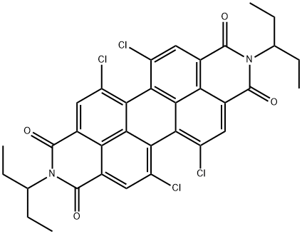 Anthra[2,1,9-def:6,5,10-d'e'f']diisoquinoline-1,3,8,10(2H,9H)-tetrone, 5,6,12,13-tetrachloro-2,9-bis(1-ethylpropyl)- Structure