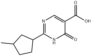 5-Pyrimidinecarboxylic acid, 1,6-dihydro-2-(3-methylcyclopentyl)-6-oxo- Structure