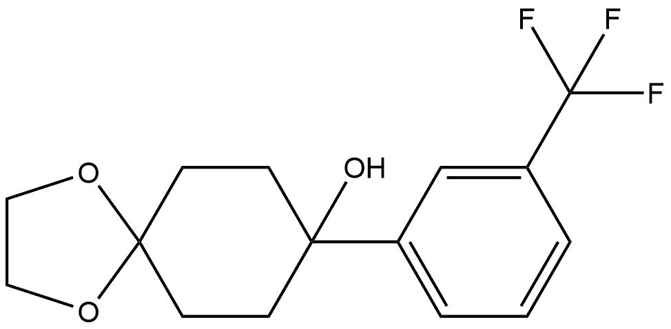 1,4-Dioxaspiro[4.5]decan-8-ol, 8-[3-(trifluoromethyl)phenyl]- Structure