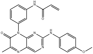 2-Propenamide, N-[3-[2-[(4-methoxyphenyl)amino]-6-methyl-7-oxo-8(7H)-pteridinyl]phenyl]- Structure