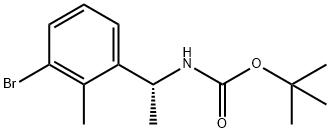 Carbamic acid, N-[(1R)-1-(3-bromo-2-methylphenyl)ethyl]-, 1,1-dimethylethyl ester 구조식 이미지