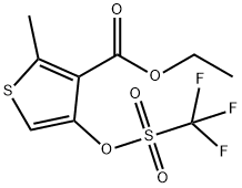 3-Thiophenecarboxylic acid, 2-methyl-4-[[(trifluoromethyl)sulfonyl]oxy]-, ethyl ester 구조식 이미지