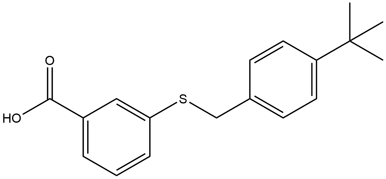 3-[[[4-(1,1-Dimethylethyl)phenyl]methyl]thio]benzoic acid Structure