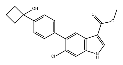 1H-Indole-3-carboxylic acid, 6-chloro-5-[4-(1-hydroxycyclobutyl)phenyl]-, methyl ester