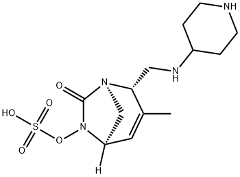 (1R,2S,5R)-3-Methyl-2-[(4-piperidinylamino)
methyl]-6-(sulfooxy)-1,6-diazabicyclo[3.2.1]
oct-3-en-7-one Structure