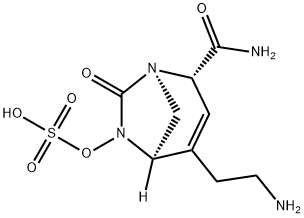 (1R,2S,5R)-4-(2-Aminoethyl)-7-oxo-6-
(sulfooxy)-1,6-diazabicyclo[3.2.1]oct-3-ene-2-
carboxamide Structure