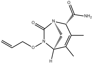 (1R,2S,5R)-3,4-Dimethyl-7-oxo-6-(2-propen-1-
yloxy)-1,6-diazabicyclo[3.2.1]oct-3-ene-2-
carboxamide Structure