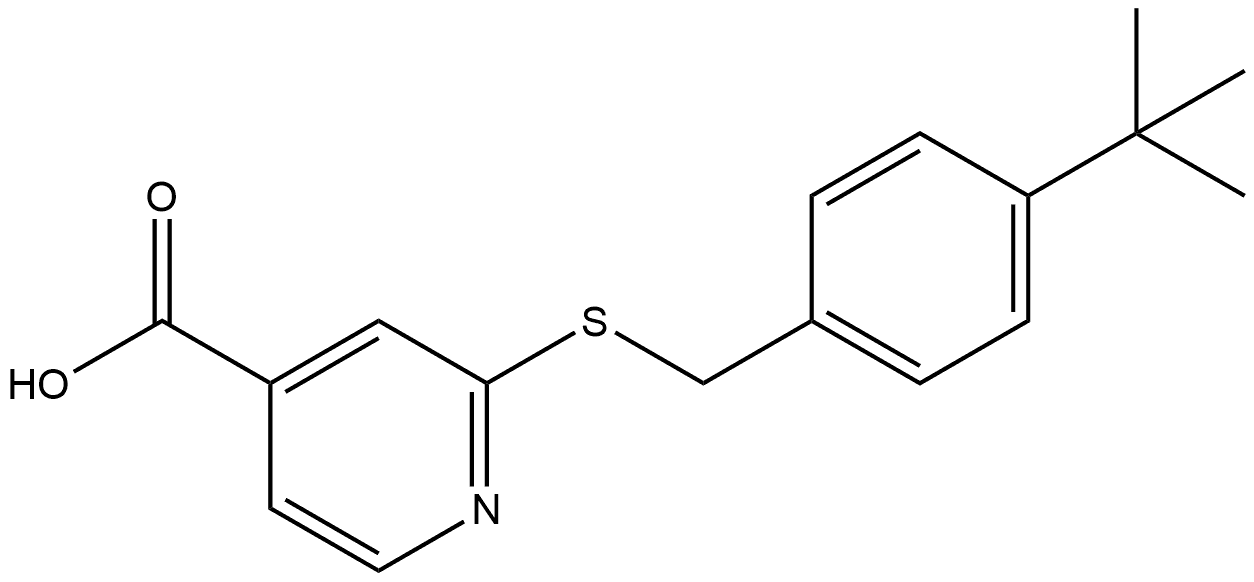 2-[[[4-(1,1-Dimethylethyl)phenyl]methyl]thio]-4-pyridinecarboxylic acid Structure