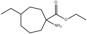 Cycloheptanecarboxylic acid, 1-amino-4-ethyl-, ethyl ester 구조식 이미지