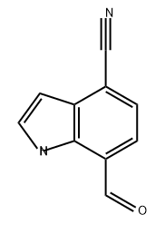 1H-Indole-4-carbonitrile, 7-formyl- Structure