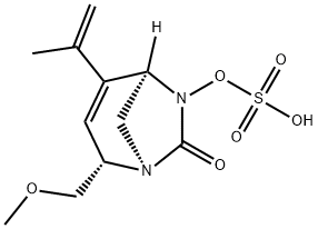 (1R,2S,5R)-2-(Methoxymethyl)-4-(1-methyle
thenyl)-7-oxo-1,6-diazabicyclo[3.2.1]oct-3-en-
6-yl hydrogen sulfate Structure