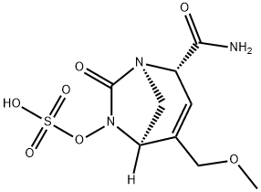 (1R,2S,5R)-2-(Aminocarbonyl)-4-(methoxy
methyl)-7-oxo-1,6-diazabicyclo[3.2.1]oct-3-en-
6-yl hydrogen sulfate Structure