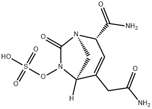 (1R,2S,5R)-2-(Aminocarbonyl)-4-(2-amino-2-
oxoethyl)-7-oxo-1,6-diazabicyclo[3.2.1]oct-3-
en-6-yl hydrogen sulfate Structure