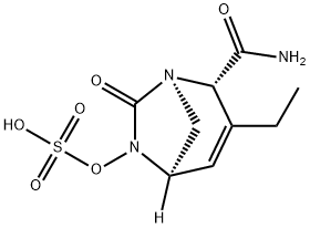 (1R,2S,5R)-2-(Aminocarbonyl)-3-ethyl-7-oxo-1,
6-diazabicyclo[3.2.1]oct-3-en-6-yl hydrogen
sulfate Structure