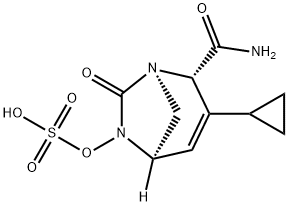 (1R,2S,5R)-2-(Aminocarbonyl)-3-cyclopropyl-7-
oxo-1,6-diazabicyclo[3.2.1]oct-3-en-6-yl
hydrogen sulfate Structure