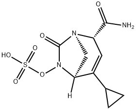 (1R,2S,5R)-2-(Aminocarbonyl)-4-cyclopropyl-7-
oxo-1,6-diazabicyclo[3.2.1]oct-3-en-6-yl
hydrogen sulfate Structure