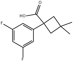 1-(3,5-difluorophenyl)-3,3-dimethylcyclobutane-1-
carboxylic acid Structure