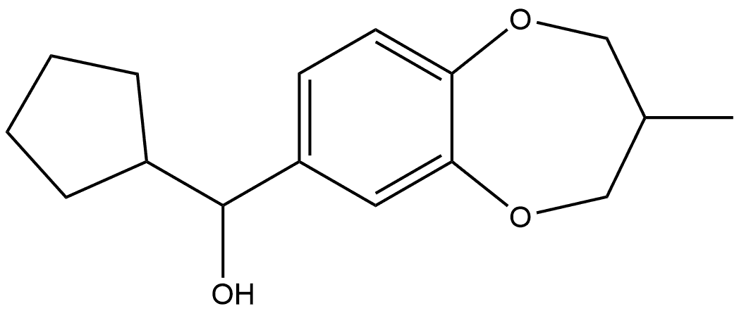 α-Cyclopentyl-3,4-dihydro-3-methyl-2H-1,5-benzodioxepin-7-methanol Structure