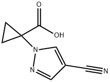 1-(4-cyano-1H-pyrazol-1-yl)cyclopropane-1-carboxylic acid 구조식 이미지