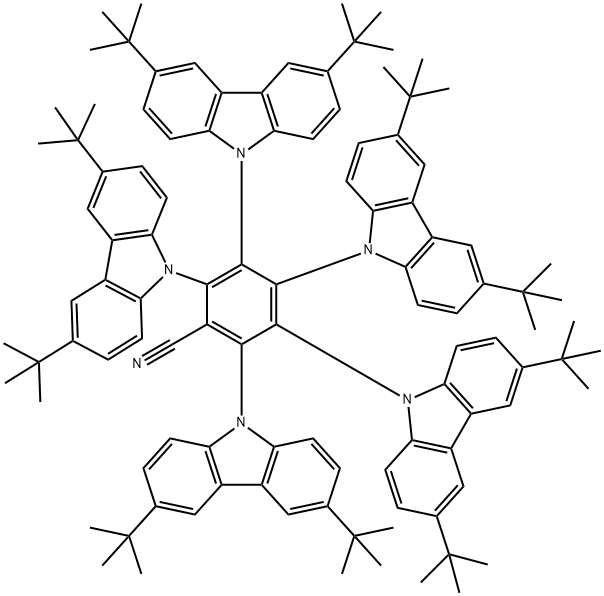 Benzonitrile, 2,3,4,5,6-pentakis[3,6-bis(1,1-dimethylethyl)-9H-carbazol-9-yl]- Structure