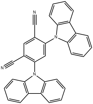 1,3-Benzenedicarbonitrile, 4,6-di-9H-carbazol-9-yl- 구조식 이미지