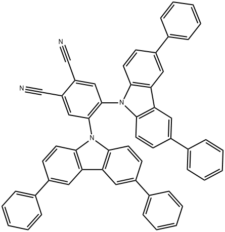 4,5-bis(3,6-diphenyl-9H-carbazol-9-yl)phthalonitrile Structure