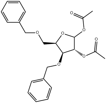 D-Xylofuranose, 3,5-bis-O-(phenylmethyl)-, 1,2-diacetate Structure