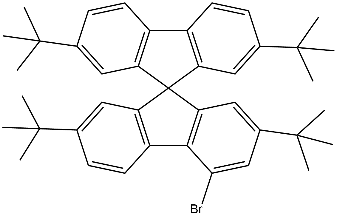 4-Bromo-2,2′,7,7′-tetrakis(1,1-dimethylethyl)-9,9′-spirobi[9H-fluorene] 구조식 이미지