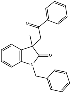 2H-Indol-2-one, 1,3-dihydro-3-methyl-3-(2-oxo-2-phenylethyl)-1-(phenylmethyl)- Structure