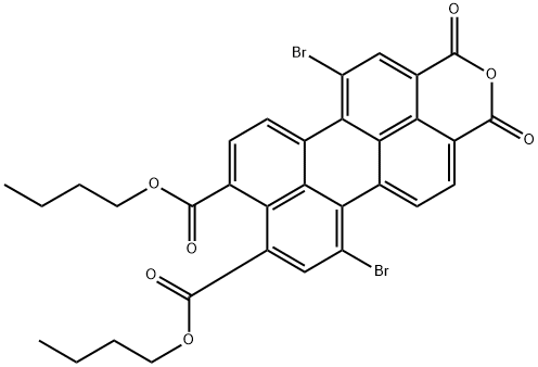 dibutyl 1,7-dibromo-perylene-3,4-anhydride-9,10-dicarbonylate Structure