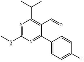 5-Pyrimidinecarboxaldehyde, 4-(4-fluorophenyl)-2-(methylamino)-6-(1-methylethyl)- Structure