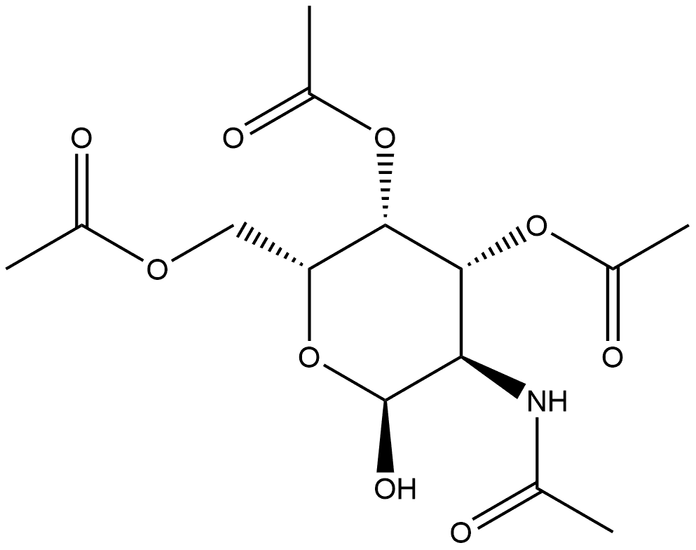 α-D-Galactopyranose, 2-(acetylamino)-2-deoxy-, 3,4,6-triacetate Structure