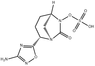 (1R,2S,5R)-2-(3-Amino-1,2,4-oxadiazol-5-yl)-7-oxo-1,6-diazabicyclo[3.2.1]oct-6-yl hydrogensulfate Structure