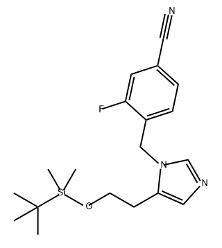 Benzonitrile, 4-[[5-[2-[[(1,1-dimethylethyl)dimethylsilyl]oxy]ethyl]-1H-imidazol-1-yl]methyl]-3-fluoro- Structure