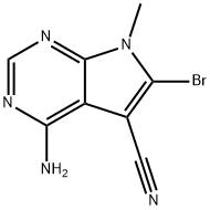 7H-Pyrrolo[2,3-d]pyrimidine-5-carbonitrile, 4-amino-6-bromo-7-methyl- 구조식 이미지