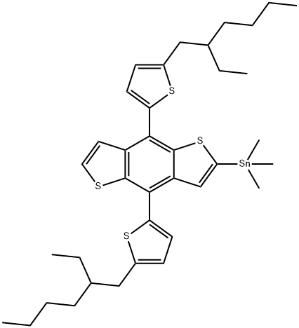 Stannane, [4,8-bis[5-(2-ethylhexyl)-2-thienyl]benzo[1,2-b:4,5-b']dithien-2-yl]trimethyl- Structure