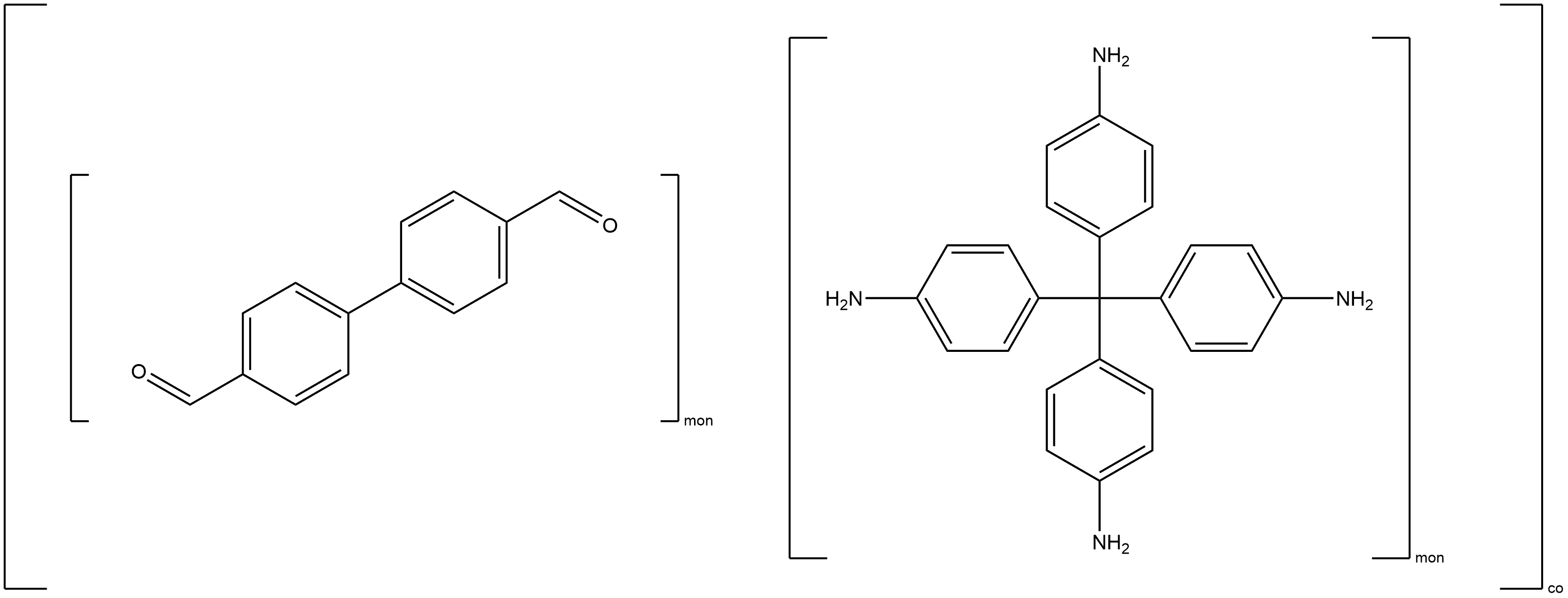 [1,1′-Biphenyl]-4,4′-dicarboxaldehyde, polymer with 4,4′,4′′,4′′′-methanetetrayltetrakis[benzenamine] 구조식 이미지