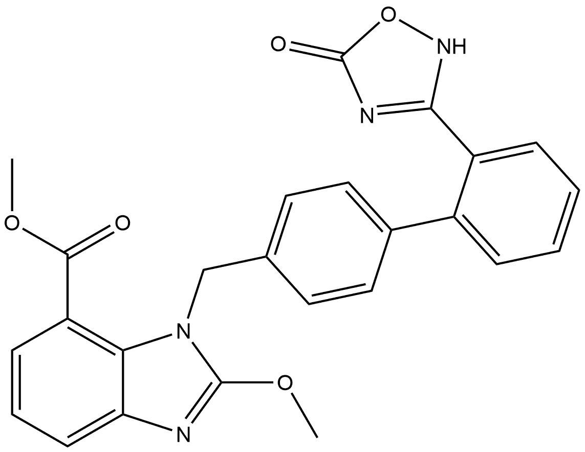 Methyl 1-[[2′-(2,5-dihydro-5-oxo-1,2,4-oxadiazol-3-yl)[1,1′-biphenyl]-4-yl]methyl]-2-methoxy-1H-benzimidazole-7-carboxylate Structure