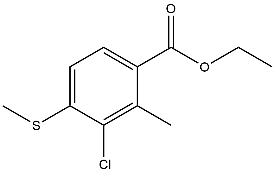 Benzoic acid, 3-chloro-2-methyl-4-(methylthio)-, ethyl ester Structure