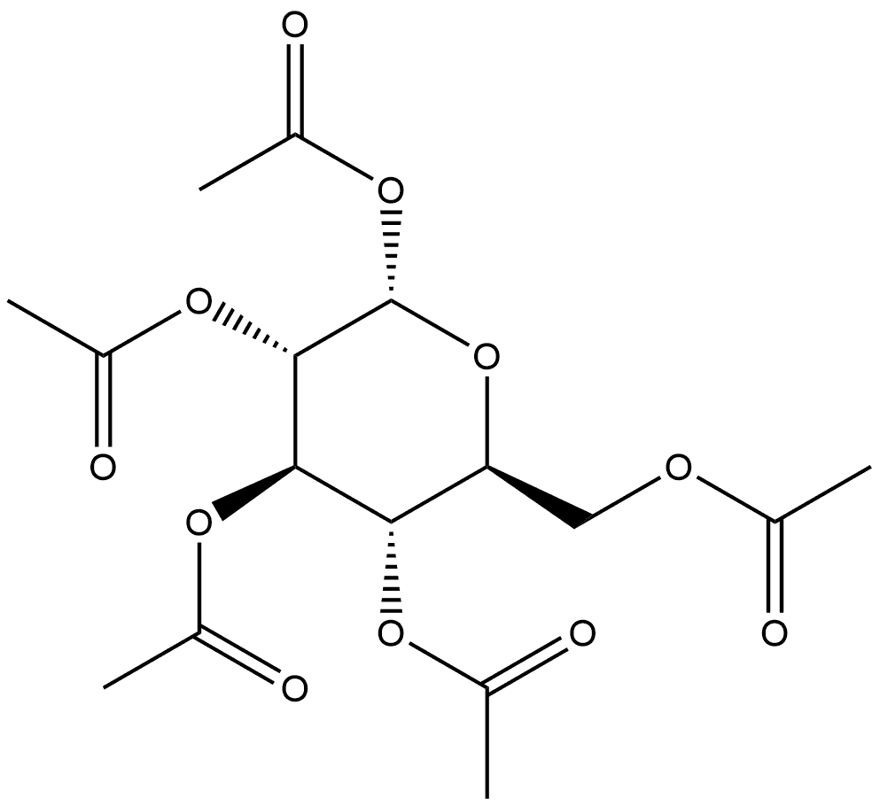 α-L-Glucopyranose, 1,2,3,4,6-pentaacetate 구조식 이미지