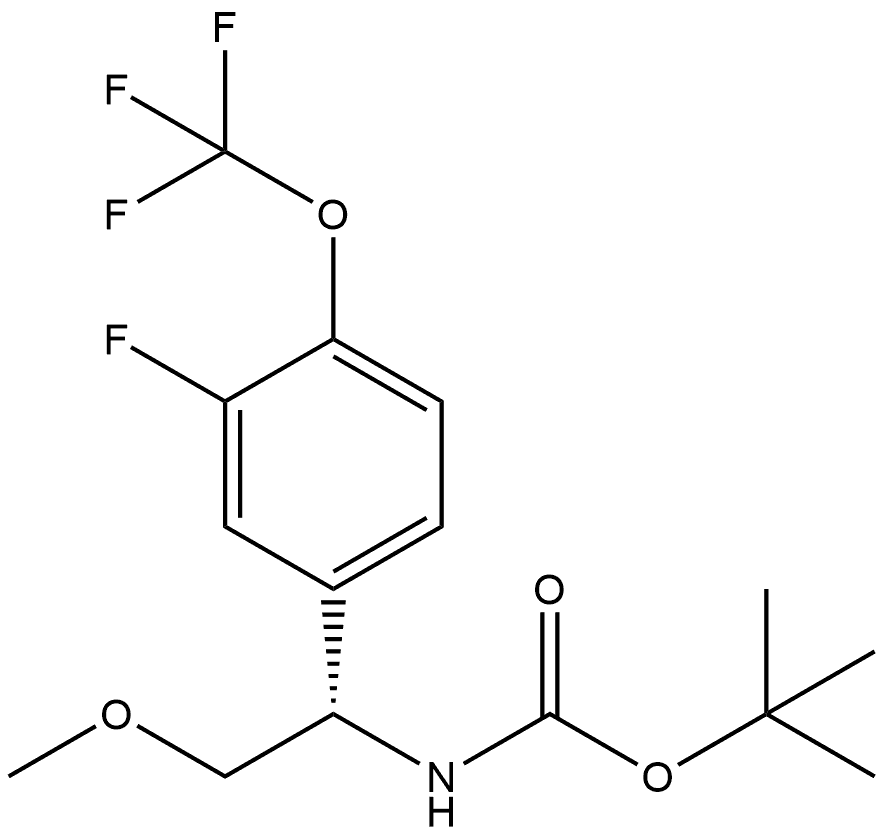 tert-butyl (S)-(1-(3-fluoro-4-(trifluoromethoxy)phenyl)-2-methoxyethyl)carbamate Structure