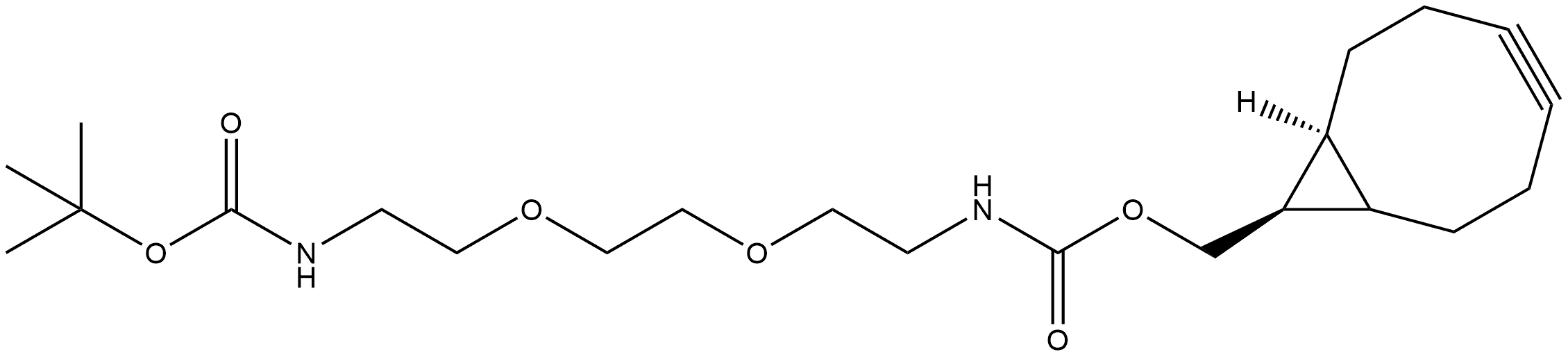 5,8-Dioxa-2,11-diazadodecanedioic acid, 1-[(1α,8α,9β)-bicyclo[6.1.0]non-4-yn-9-ylmethyl] 12-(1,1-dimethylethyl) ester, rel- Structure