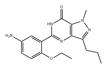 7H-Pyrazolo[4,3-d]pyrimidin-7-one, 5-(5-amino-2-ethoxyphenyl)-1,6-dihydro-1-methyl-3-propyl- Structure