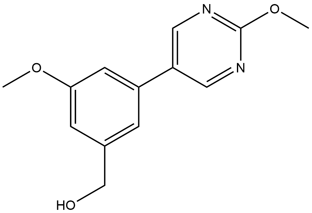 3-Methoxy-5-(2-methoxy-5-pyrimidinyl)benzenemethanol Structure