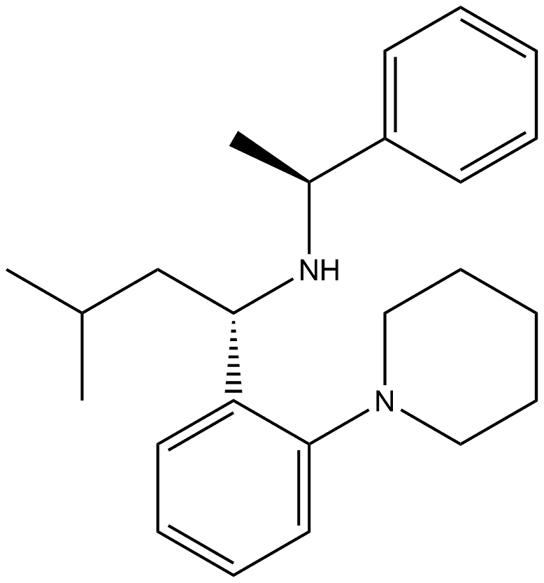 Benzenemethanamine, α-(2-methylpropyl)-N-[(1S)-1-phenylethyl]-2-(1-piperidinyl)-, (αS)- 구조식 이미지