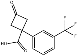 Cyclobutanecarboxylic acid, 3-oxo-1-[3-(trifluoromethyl)phenyl]- Structure